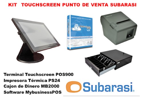 Kit Punto de Venta, Subarasi Touchscreen , MybusinessPOS, Barware, POS900, MB2000, PS24