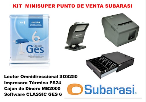 Kit Punto de Venta, Subarasi Minisuper , Classic GES, CR320, SOS250, MB2000