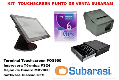 Kit Punto de Venta, Subarasi Touchscreen , Classic GES, Barware, POS900, MB2000, PS24
